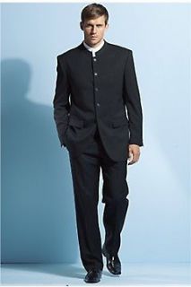 nehru suit black beatle 2 pce wedding prom 42 regular
