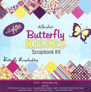 butterfly kiss 12x12 scrapbooking kit paper studio new time left