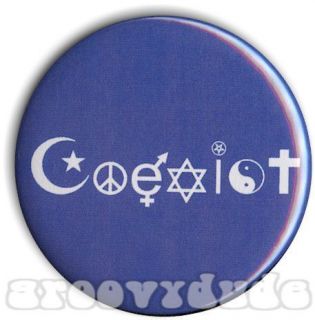   God Peace Love Human Rights Pin Button Pinback Badge All Exist