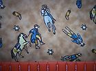 leslie beck cowboy horse sketch cotton fabric bty buy it