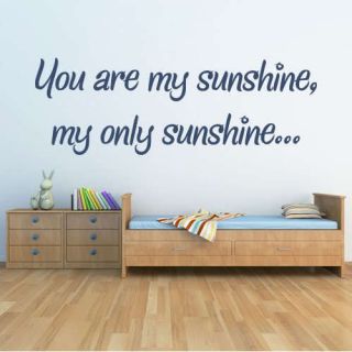 You are my sunshine bedroom nursery vinyl wall art sticker decal baby 