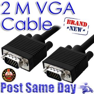 2M Male to Male 15 Pins SVGA/VGA Computer Laptop Monitor TV LCD Video 
