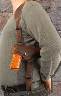 Barsony Brown Leather Gun Concealment Shoulder Holster SPRINGFIELD 