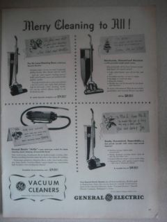 1947 general electric vacuum cleaners ad print 