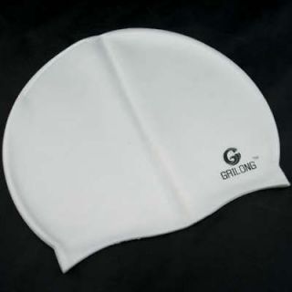 silicone swimming cap w bag swim gear comfort new gray