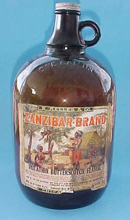 Zanzibar butterscotch soda syrup 1924 vintage fountain bottle jug old 