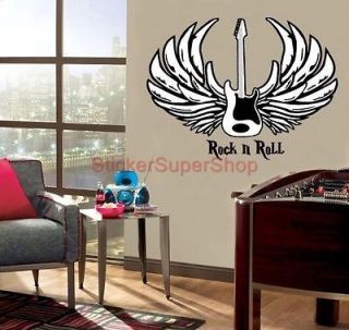 Choose Size   ROCK N ROLL LOGO Decal Removable WALL STICKER Home 