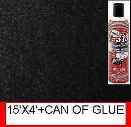   15 ft Black Speaker Box 48 Carpet +1 Can instant tack glue adhesive