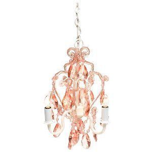 Mini Pink Chandelier Lamp Ceiling Light Elegant Faux Crystal FAST SHIP 