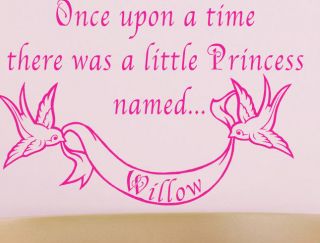 Personalised Once Upon A Time There Was A Princess Wall Stickers 