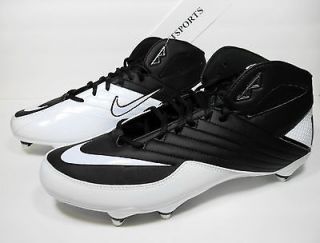 New Mens Nike Super Speed D 3/4 Football Cleats Black & White tool