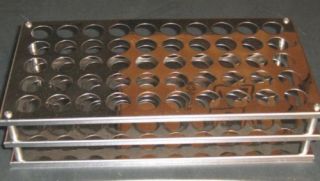 stainless steel test tube rack 50 tubes dia 15 mm