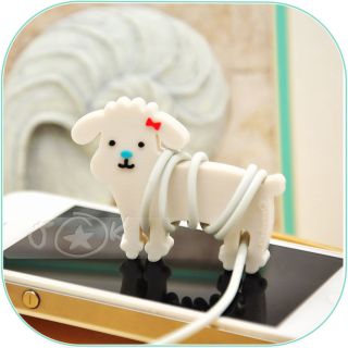   Sheep White Headphone Earphone Cable Winder Mobile  Cord CW0061