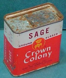   grocery Stores vintage Crown Colony Sage tin Oakland CA California