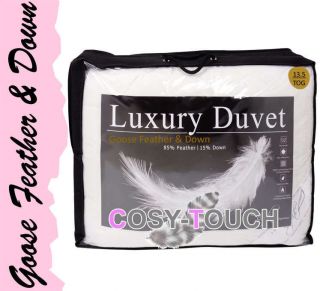 Nights Luxury Soft 13.5 Tog Goose Feather & Down Duvet Quilt Pillows