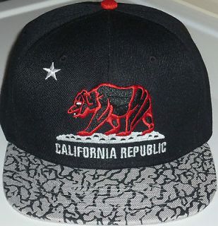 California Republic Snapback Jordan 3 Chicago Bulls Colors Cement Hat 