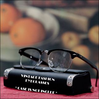   Eyeglasses Vintage Clear Lens Wayfarer Clubmaster Stylish Black