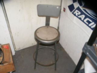 vintage old antique industrial metal machine drafting stool seat four 