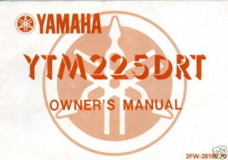 1987 yamaha atv 3 wheeler ytm225drt owners manual time left