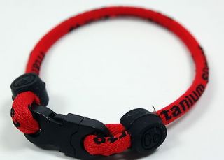 Red Titanium Dual Sport Single Loop Balance Bracelet Wristband Power 