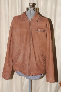 Timberland Mans Leather Jacket Size Large in Soft Brown   Beautiful 
