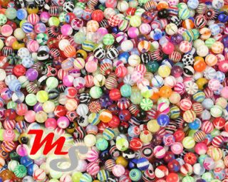 wholesale lot 100 16g acrylic balls replacement bead 4 time