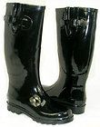   GALOSHES WELLIES RUBBER RAIN Boot BUCKLE Riding Hunter BLACK ALL SIZE