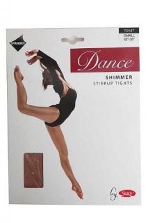   Childrens Girls Stirrup Foot Shimmer Ballet Dance Tights Light Toast