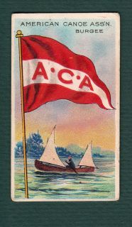 1910 FLAGS OF ALL NATIONS AMERICAN CANOE ASSN. BURGEE TOBACCO CARD SUB 