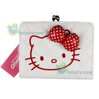NEW Hello Kitty Leatherette Wallet Card Holder Purse Bag White #E