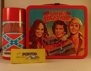 1980 DUKES OF HAZZARD LUNCHBOX/THERMOS **MINT WITH TOM WOPAT AUTO **