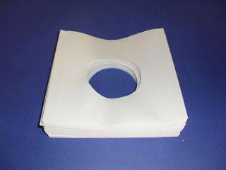 50 white paper 45rpm record sleeves 20lb paper time left