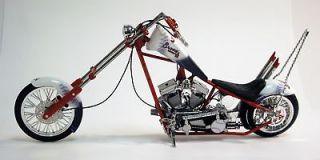   Braves MLB Team 110 Scale Diecast OCC Custom Rigid Chopper Motorcycle