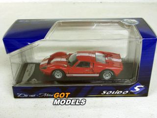 FORD GT40 MK2 1966   1/43 SCALE MODEL CAR IN RED BY SOLIDO 143751