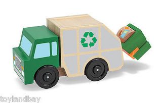   Doug 4549 Classic Wooden Garbage Santitation Truck With Trash Bin Mint