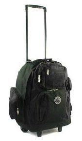 18 Travel Deluxe Rolling Backpack Travel Bag Bookbag Laptop BLACK