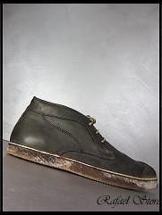 Men Shoes MOMA 15204 Velour Roccia Green Vintage Leather New 