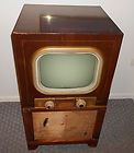 Working 1950 14 Television GE 14C102 General Electric Slim Mahogany 