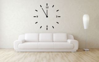 BASIC WALL CLOCK Wall Art Sticker   Various Colours and Sizes