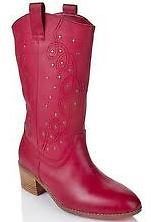 new $ 189 twiggy london red leather studded cowboy boots