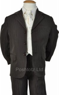 baby 5pc dr who style brown suits page boy formal