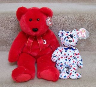   BUDDY CANADIAN EXCLUSIVE & USA EXCLUSIVE RED,WHITE & BLUE BEANIE BABY
