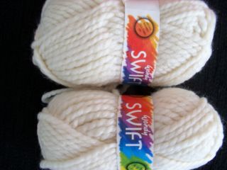 Wendy Swift bulky/chunky wool blend yarn, off white, England, lot of 2