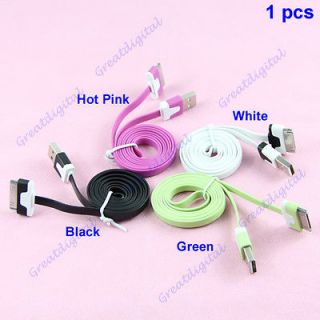   Flat Type Charging Extension USB Data Sync Cable Cord For iphone ipod