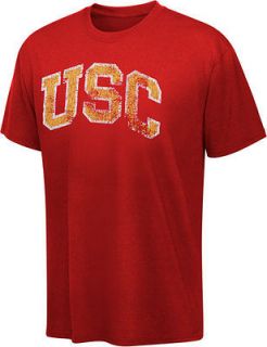 USC Trojans Cardinal Block Distressed Arch Washed Vintage T Shirt