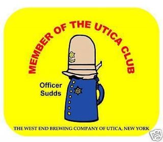 utica club beer mouse pad officer sudds 