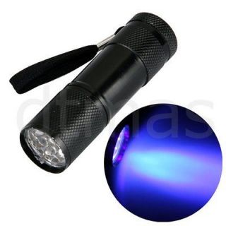 uv ultra violet blacklight 9 led flashlight torch light from