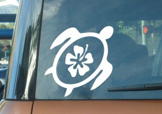 Hawaiian Sea Turtle Hibiscus   Hawaii Car Laptop Vinyl Decal Window 