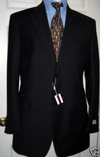 valentino new mens plain black suit 38r 48r