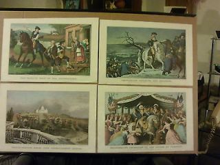 Set of 4 Currier & Ives Prints   Revolutionary War, George Washington